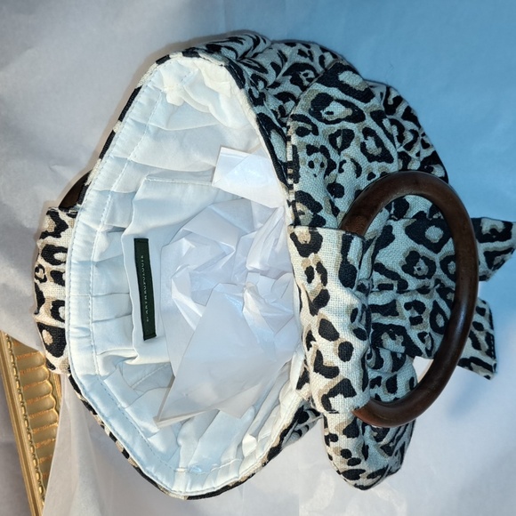 Anthropology small mini Handbag. Animal Print. Wood Handles. - Picture 5 of 10